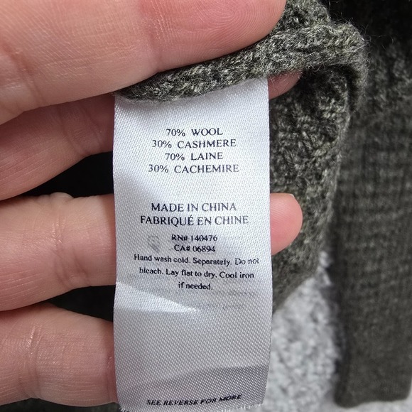 Faherty Sweater Mens Small Green Long Sleeve Crew Neck Wool Cashmere READ - Picture 5 of 12